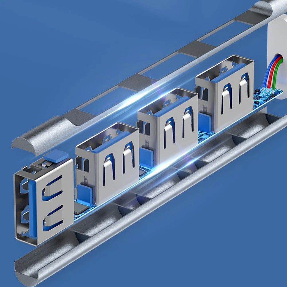 4-Port USB 3.0 Hub Adapter 5Gbps USB Splitter USB C To USB Hub Multiple USB 3.0 Hub USB Port Expander for Laptop and PC