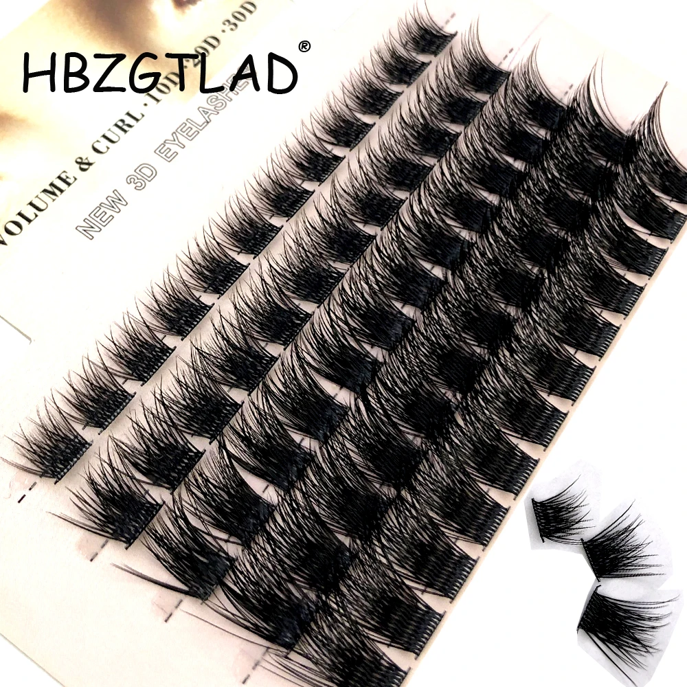 Mix 3D Fluffy Single Cluster Lashes Beauty Cilia Soft Ribbon Strip Segmented Eyelashes Extensions Custom Packaging False Eyelash images - 6