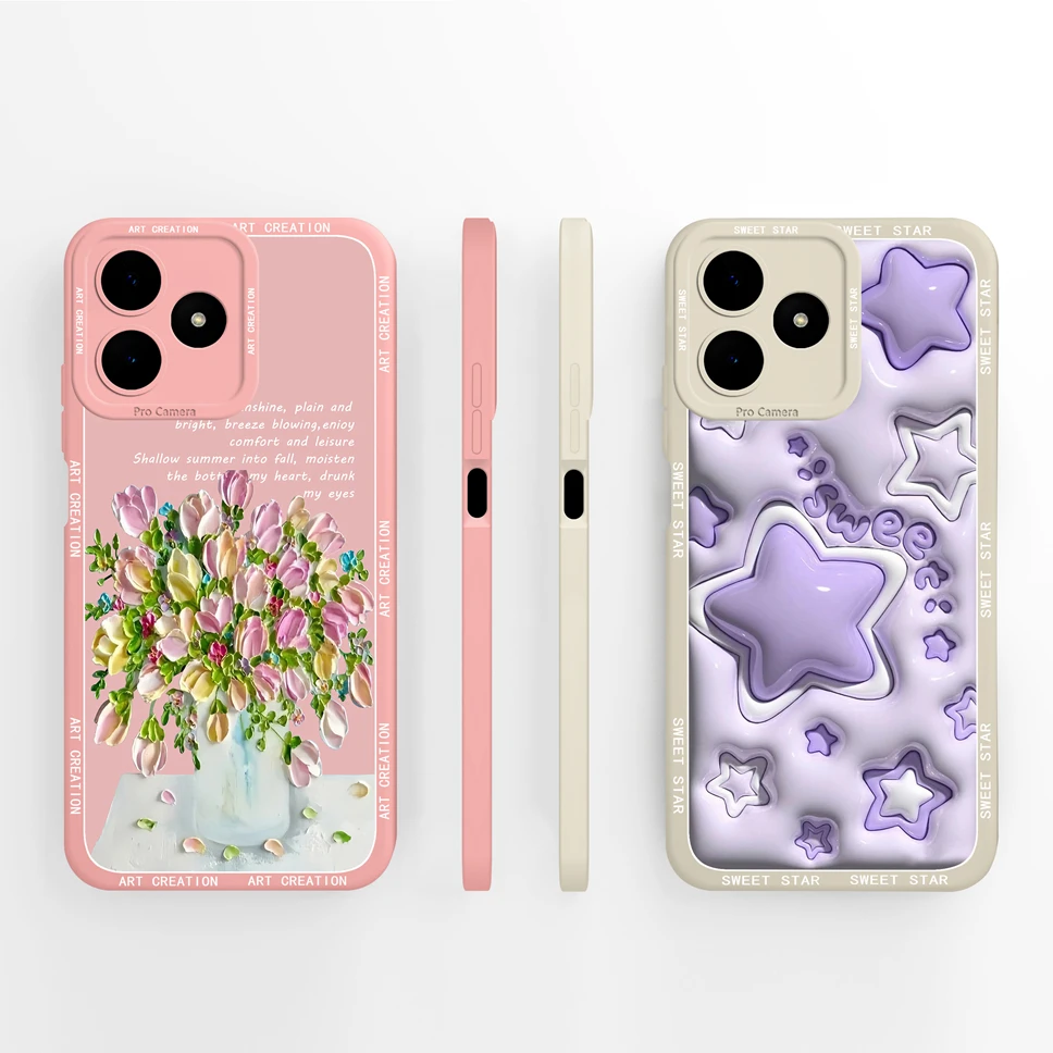 Artistic Sweet Star Soft Silicone Phone Case - Premium Anti-Slip Protection Cover