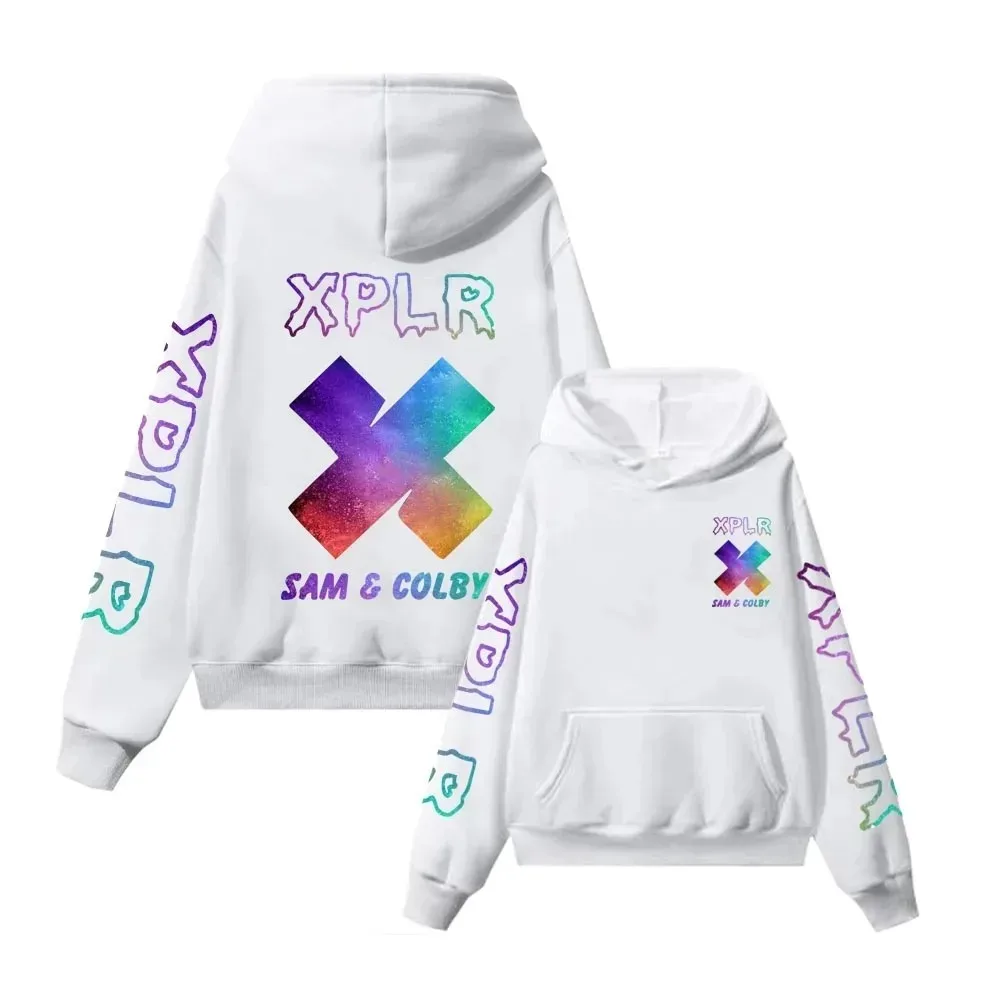 thumbnail image 1 of Sudadera con capucha y estampado de cremallera en forma de corazón de Sam and Colby Chainlink Merch, elegante y cómoda, ropa de calle Harajuku Hip Hop para mujer, 1 of 4