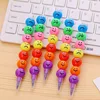 1/5/10 Pcs Creative 7 Colors Sugar-Coated Round Gourd crayon Cartoon Graffiti Pen Fun Learning Stationery Gifts For Kids 3