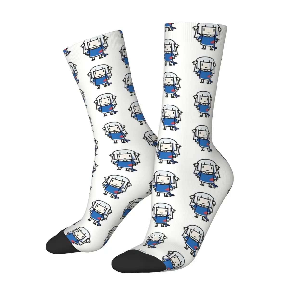 

Gawr Gura Peeker Hololive Anime Socks Hiking 3D Print Boy Girls Mid-calf Sock