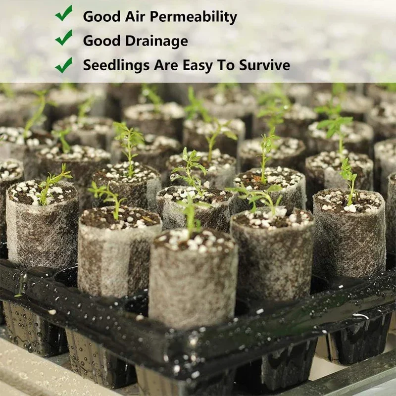 Seedling Nursery Bags 100-Piece Eco-friendly Non-Woven Fabric Seedling Bags-Thickened, Multi-Size Planting Pots For Flowers & Trees