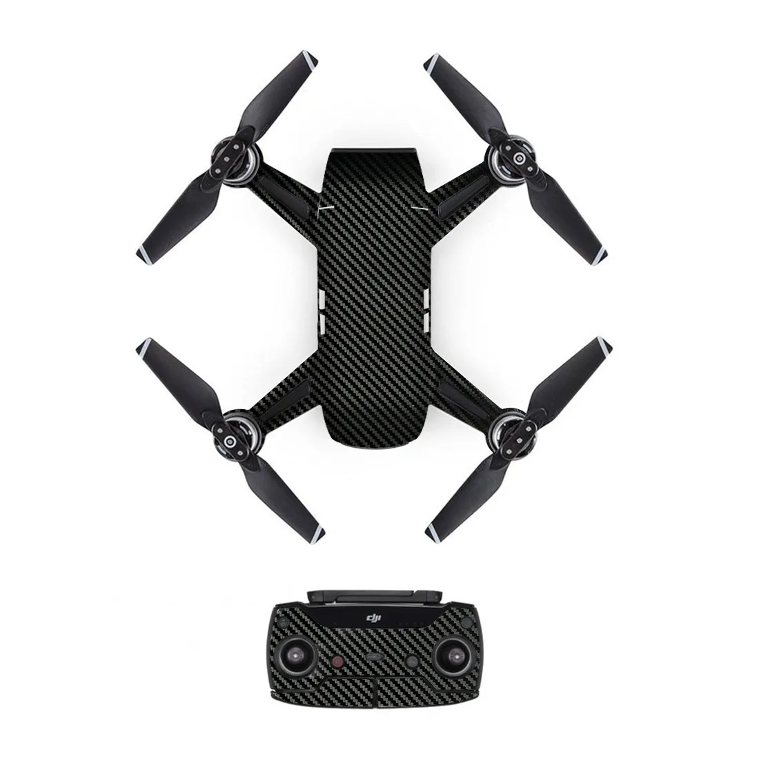 Carbon Fibre Style Decal PVC Skin Sticker For DJI Spark Drone + Remote Controllers + 3 Batteries Protection Film Cover
