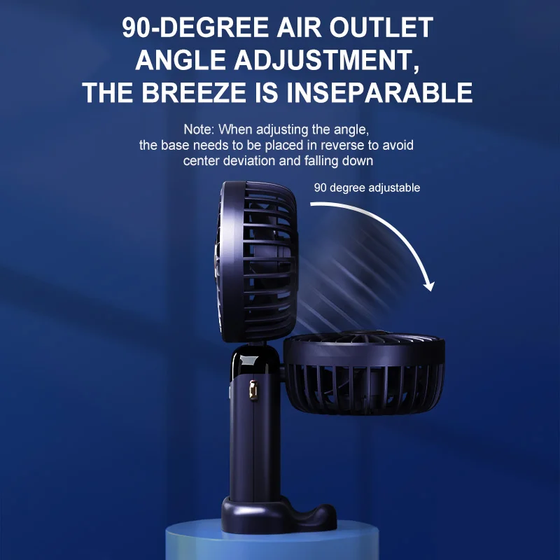 Handheld Mini Fan Foldable Portable Neck Hanging Fans USB Rechargeable Fan With Phone Stand Display Screen For Outdoor/Desk Use