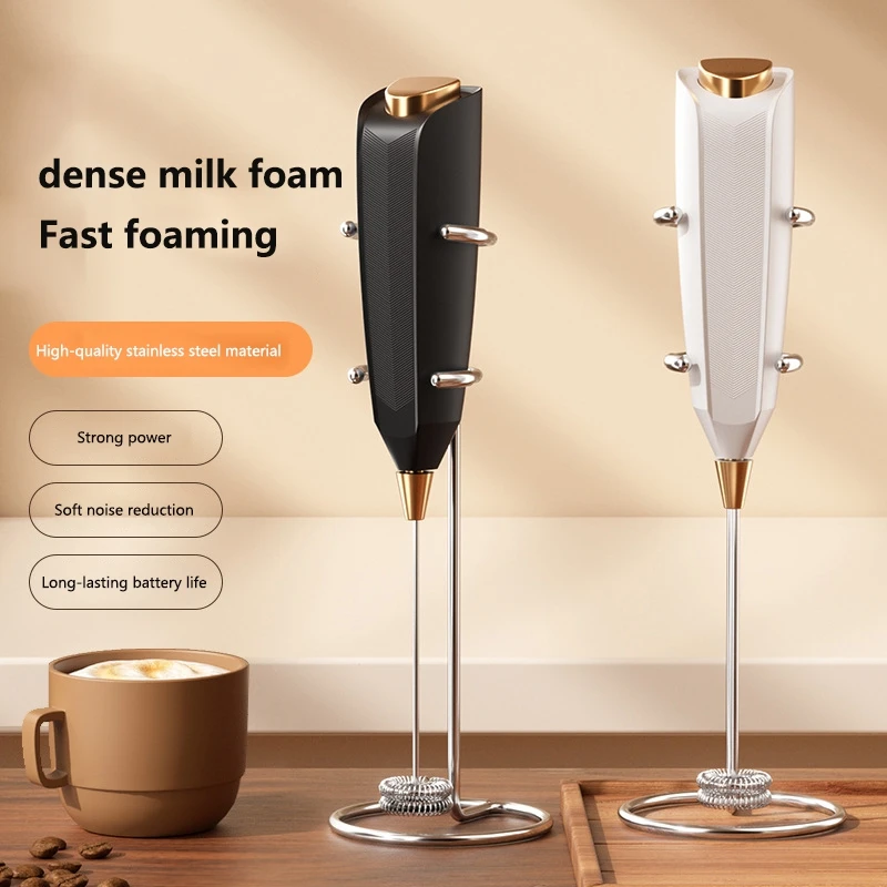 3-in-1 Wireless Electric Milk Frother Handheld Coffee Foam Maker Battery Powered Fast 15s Frothing Suitable For Lattes 3