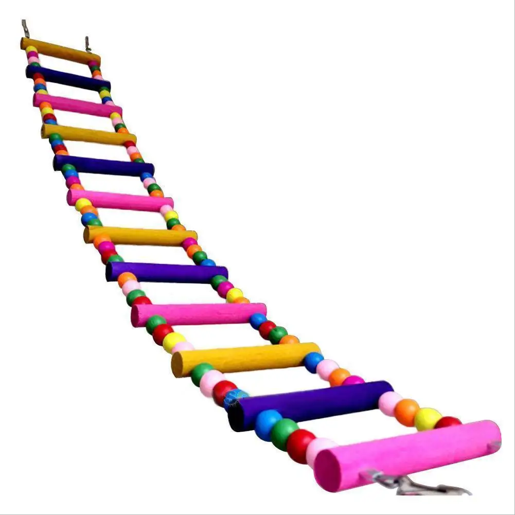 Bird Toys Bird Parrot Toys Ladders Swing Chewing Toys Hanging Pet Bird Cage Accessories