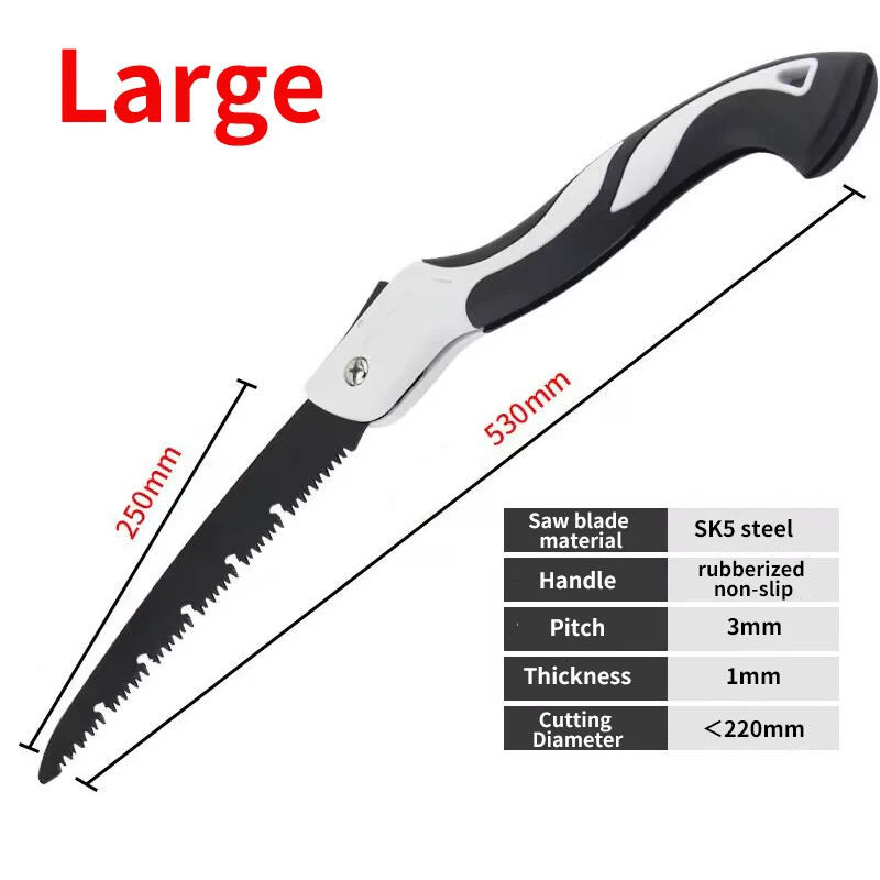 180/210/250mm Heavy Folding Handsaw Wood Cutting Saw Hand Tools For Camping Wood Cutting Garden Fruit Tree Pruning Handmade