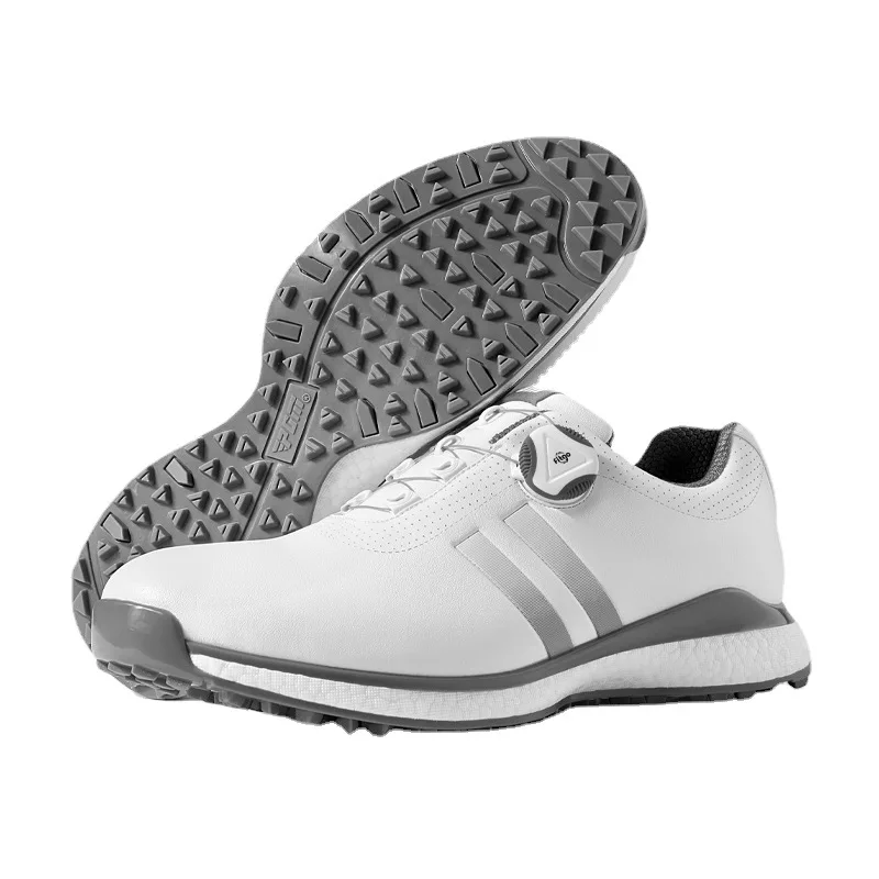 PGM Mens Golf Shoes Men's Waterproof Skid-proof TPU Sneakers Knob Sport Casual Wear Microfiber Leather XZ172 White