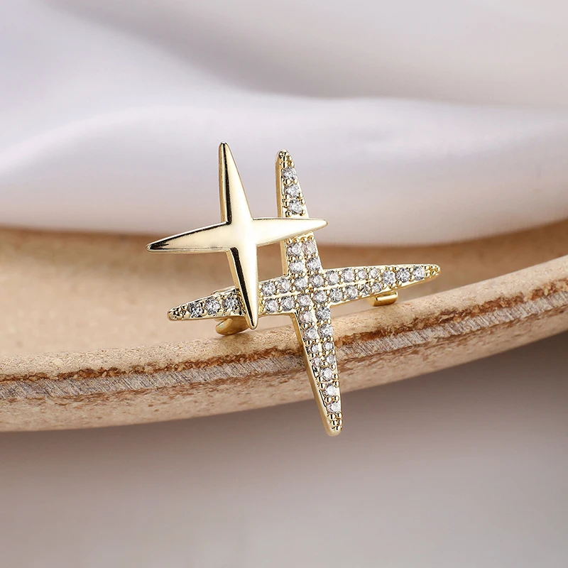 PH PandaHall 10pcs Airplane Brooch Pins 4 Styles Rhinestone Crystal Aircraft Brooches Flight Plane Tie Pins Lapel Pin For Women Men Suit Shirt Sweater Hat Coat Dress Bag Accessories, Platinum, Gold