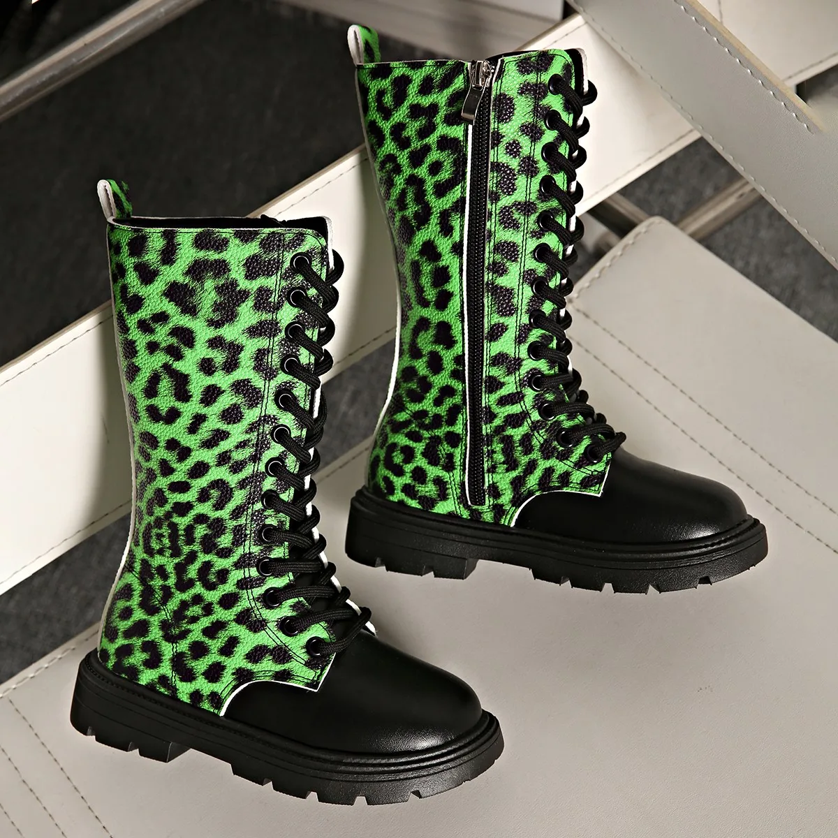 Girls Autumn Mid Calf Boots Breathable Non Slip School Shoes