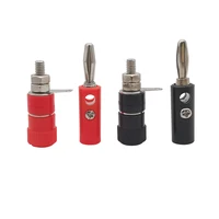 Nickel-Plated 4mm Banana Plug Socket Male Female Test Connector Red Black 4mm Banana Binding Post Terminals Panel Mount Adapter 6