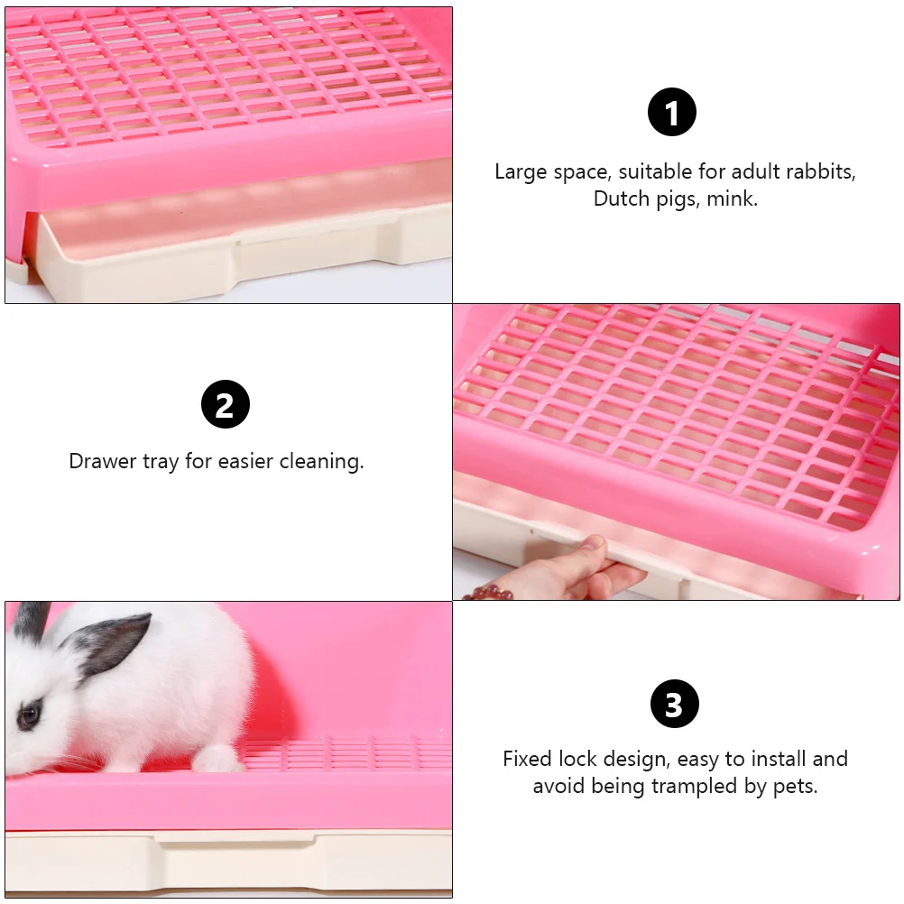 Caja de arena para conejos, inodoro antiespray para orina, dividido orinal,  esquina de entrenamiento, inodoro antigiro, suministros para mascotas  pequeñas - AliExpress