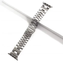 Titanium Color Stainless Steel Luxury Watch Band Bracelet - 42 44 45 46 49mm (Silver)