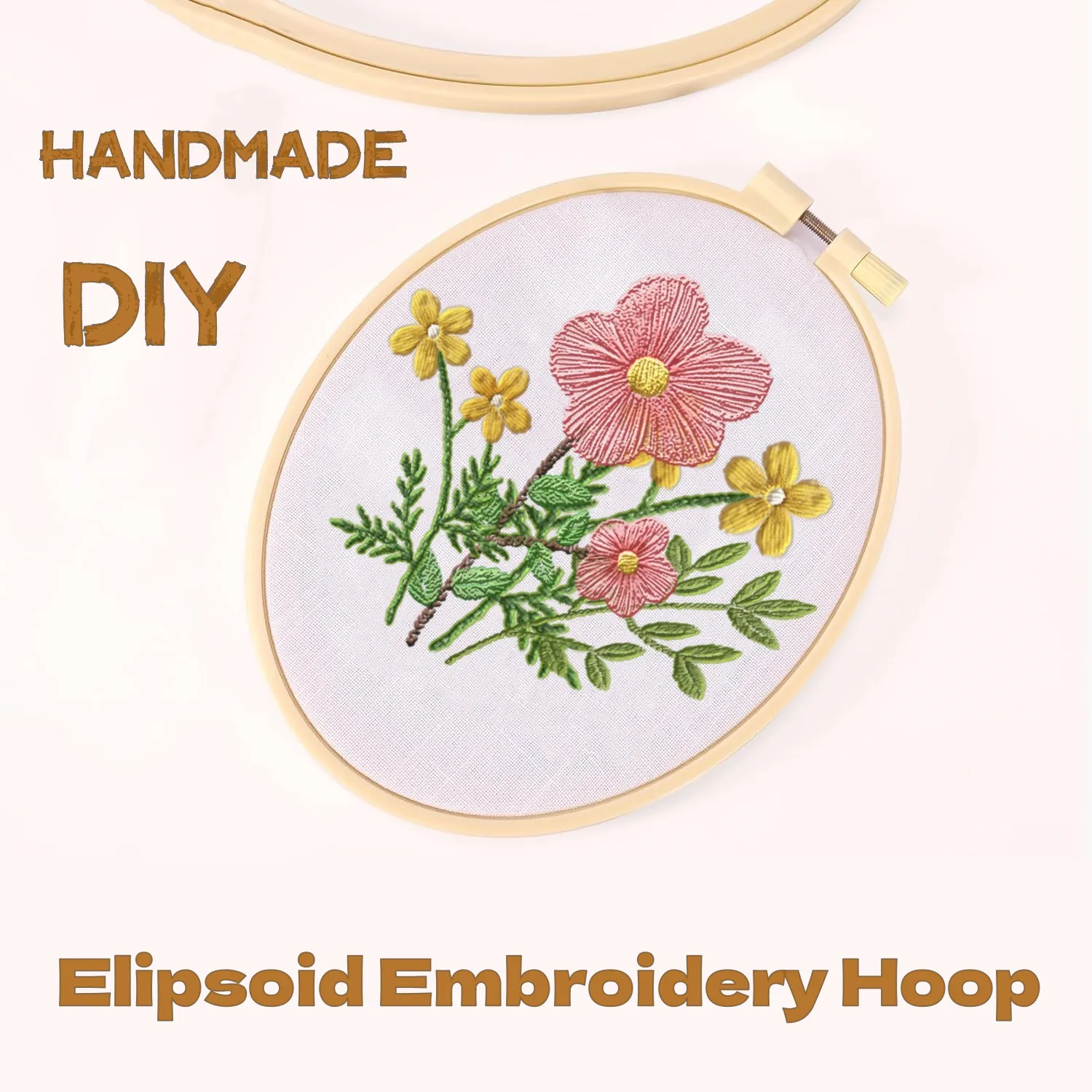 Elipsoid Embroidery Hoop PET DIY Handmade Cross Stitch Embroidery Hoop Set Plastic For Needle Crafts Sewing Tool