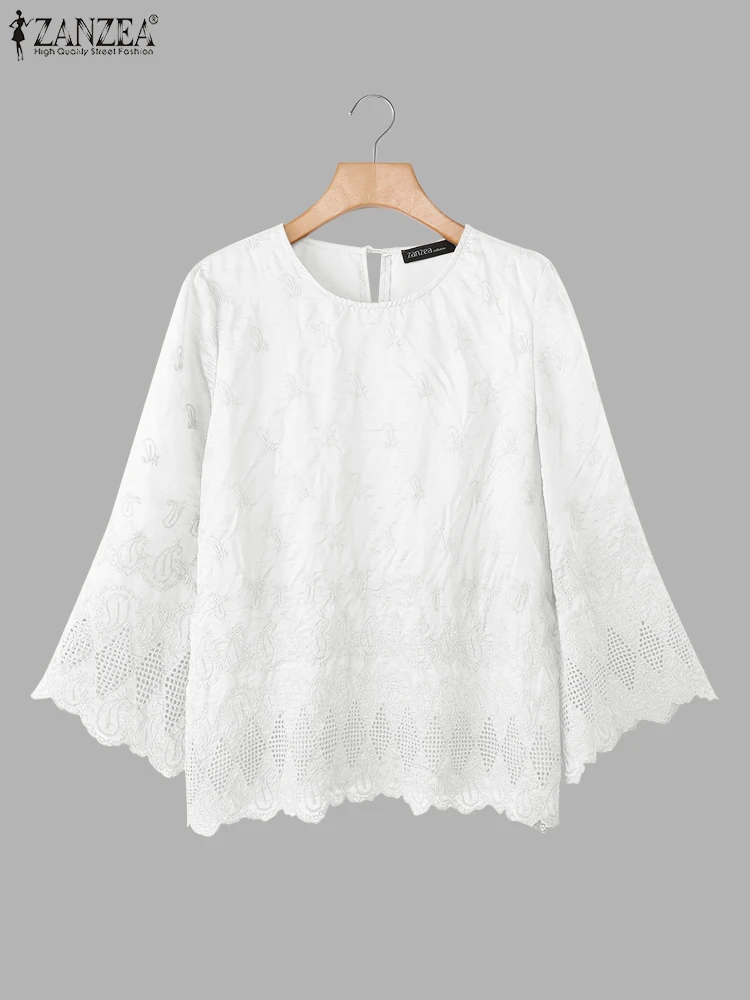 2025 الخريف القطن خمر بلوزة المرأة موضة مضيئة كم ب...