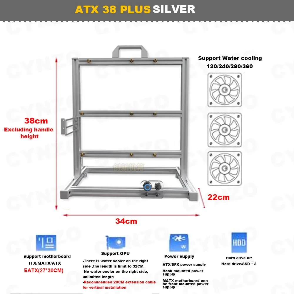 MOD Open PC Case Frame Rack ITX MATX ATX EATX Gamers Cabinet DIY Water Cooler Desktop PC Creative Gabinete Gaming Chassis