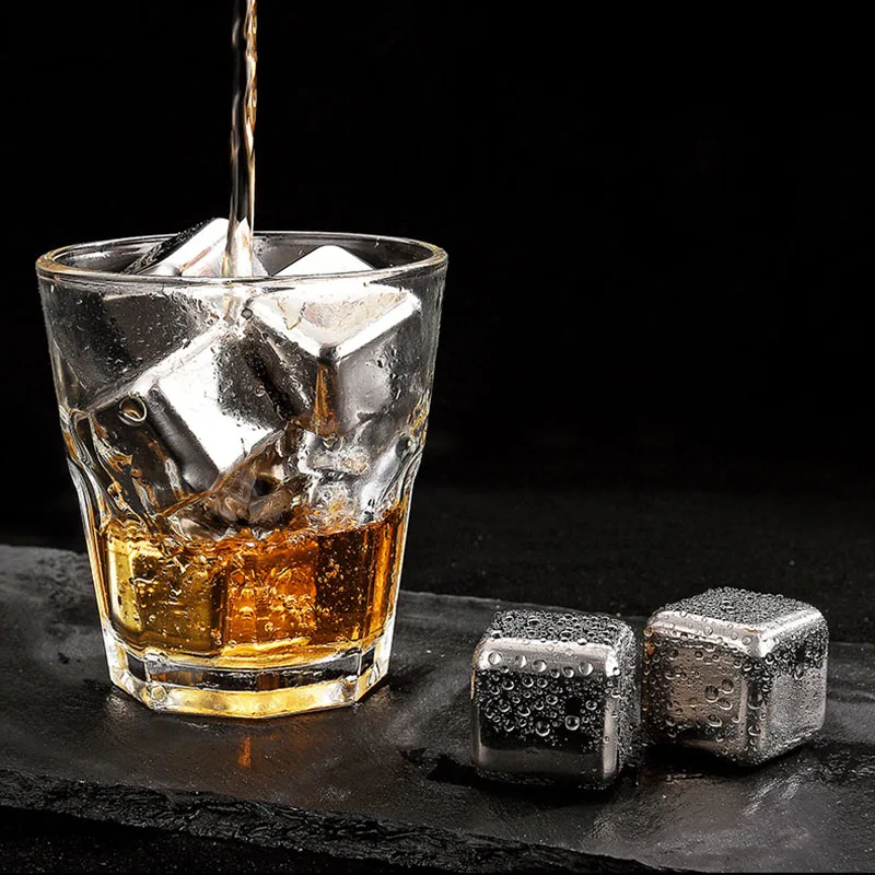 Beer Red Wine Coolers Stainless Steel Ice Cubes Reusable Chilling Stones Vodka Whiskey Holders Keep Drinks Cold Bar Bucket Tools