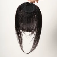 100% Remy cheveux humains frange frange Clips en naturel noir cheveux humains 3D Air frange postiches pour les femmes avec des cheveux amincissants 4