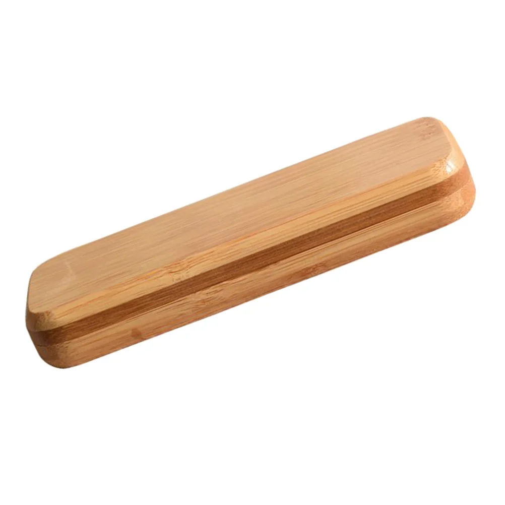 1pc Single Pen Box Bamboo Stationery Box Natural  Style Pen Case Gift Box