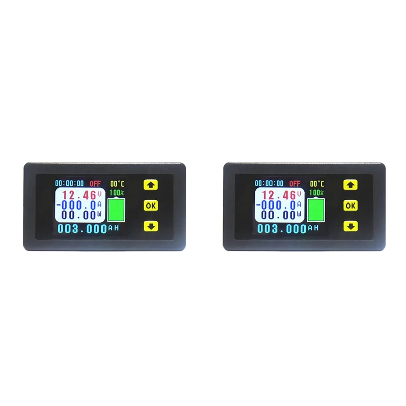 

2X VA7510S Voltage And Current Meter,100A 6-75V/0V-120V DC Ammeter Voltmeter Monitor Output Battery Charge And Discharge