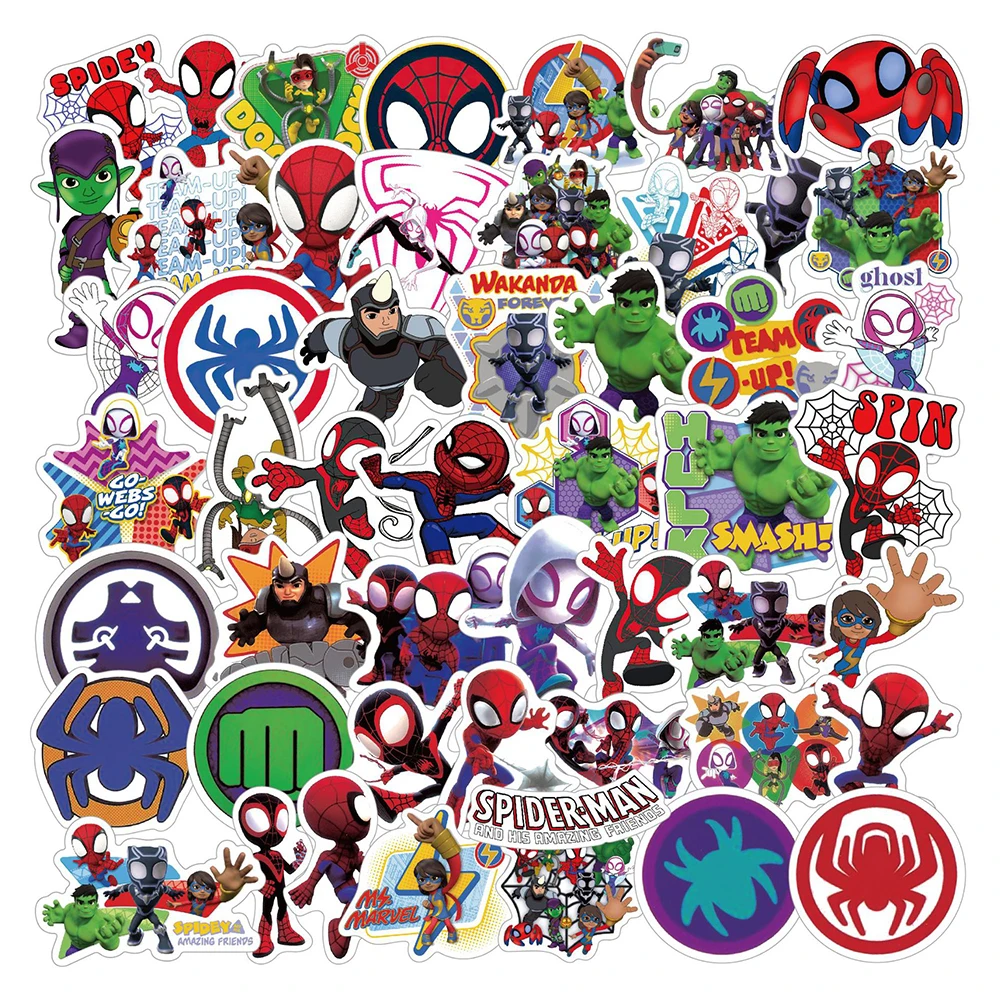 10/30/50Pcs Disney Cartoon Spider Man And His Amazing Friends Stickers Giocattoli Fai Da Te Laptop Phone Notebook Bagagli Bike Wall Decalcomanie