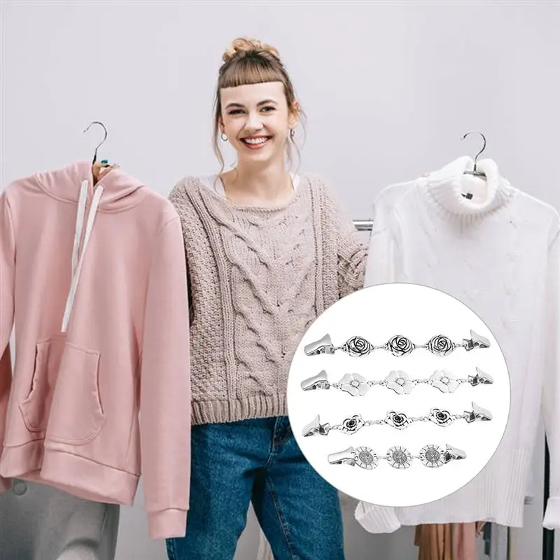 3PC Womens Sweater Clips Alloy Cardigan Connection Buckles Collar