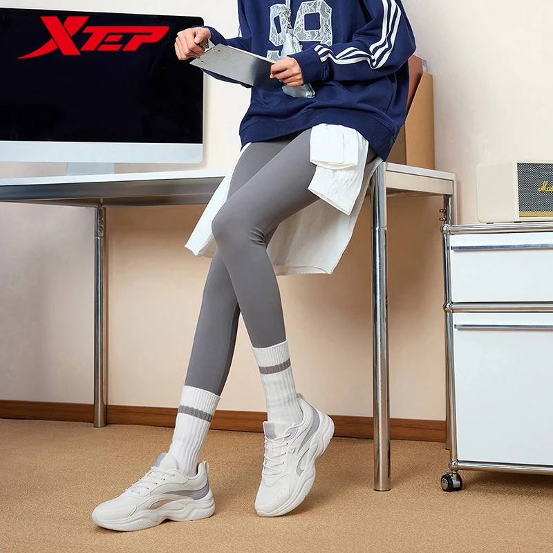 Xtep casual shoes for women spring retro all-match thick-soled anti-slip lightweight breathable sneakers 875118320036 women shoes