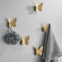 Creativity Butterflies Hook Aluminum Alloy Fashionable Wall Hook Key Storage Hanger Kitchen Bathroom Organizer For Towel Scarves 1