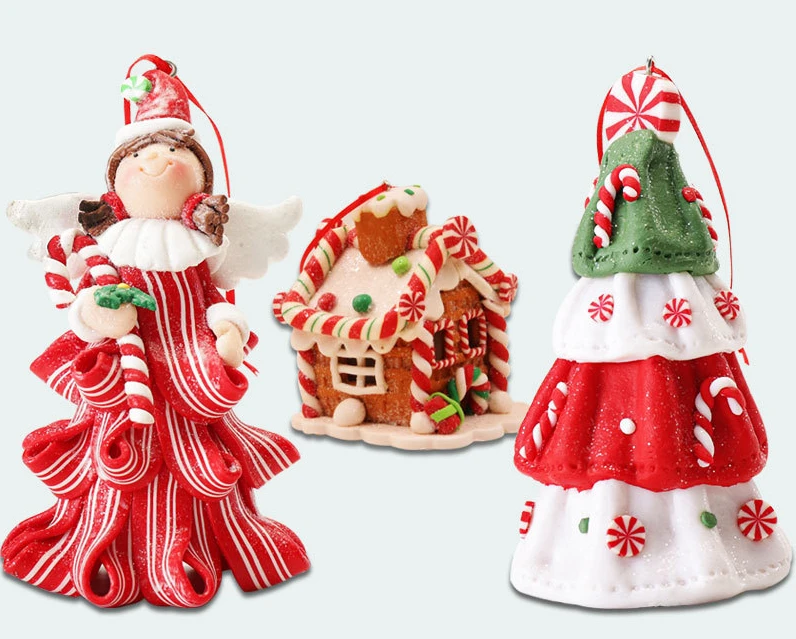 

New bread earth Christmas soft clay angel Christmas small gift creative foreign trade PVC Christmas tree decoration supplies
