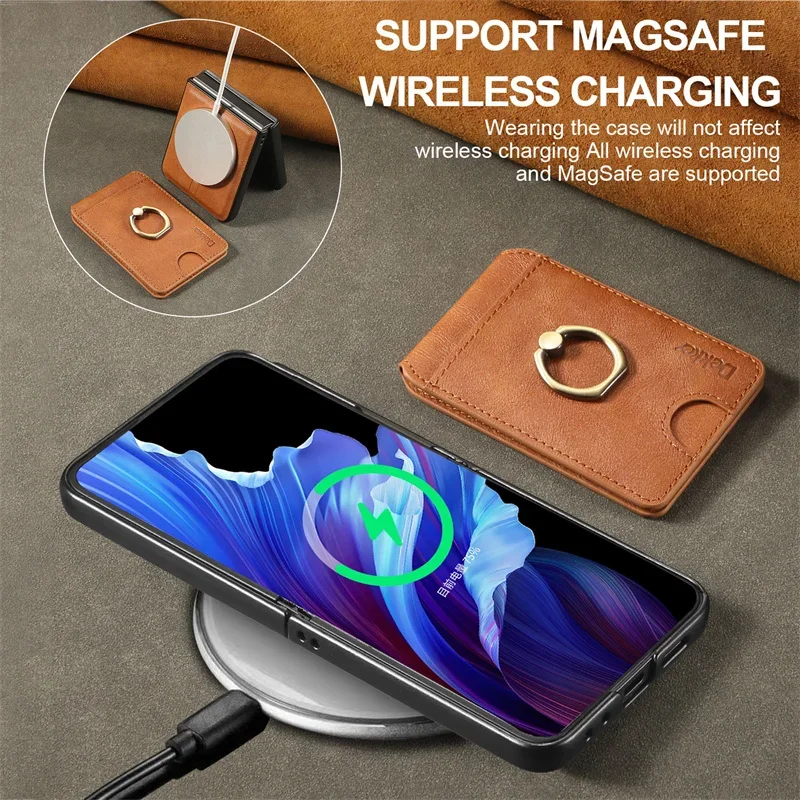 MagSafe Magnetic Detachable 2-in-1 Flip Leather Wallet Phone Case with Card Holder