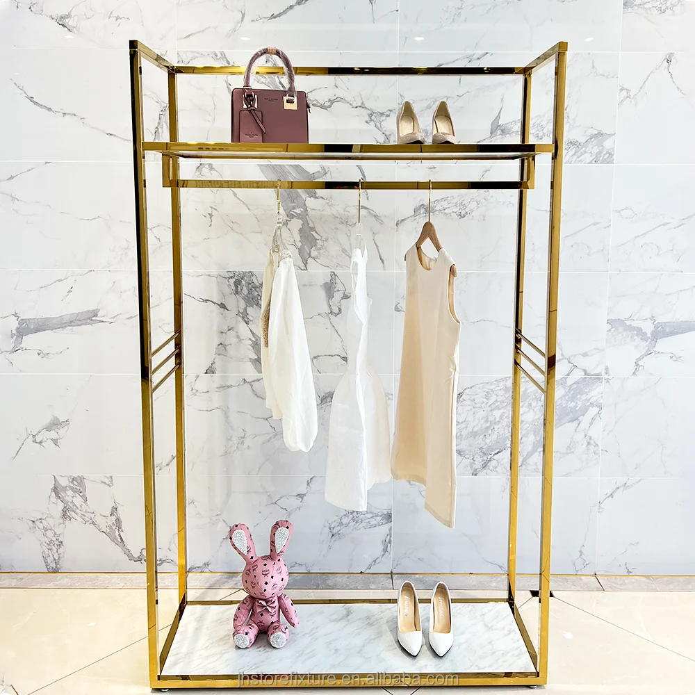 

Display rack for two-way retail baby clothing store