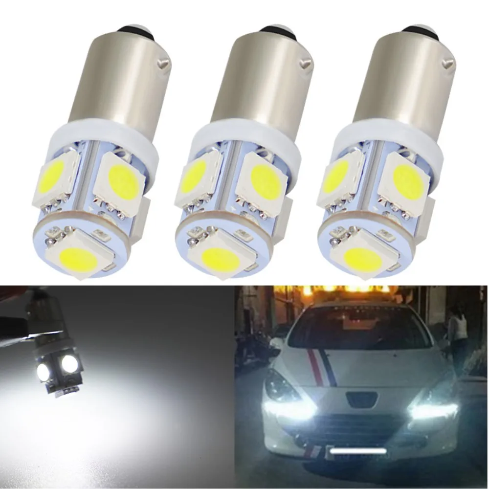 BA9S LED 6V/12V/24V , T4W ڵ  5050 5SMD ڵ ׸     ̵  Ŀ  10Pcs.