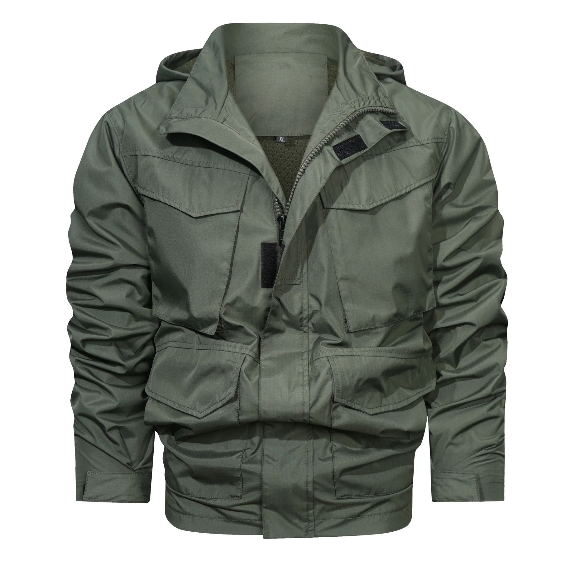 

2022 autumn and winter tactical jacket men's outdoor waterproof mid-length hooded jacket field jacket men