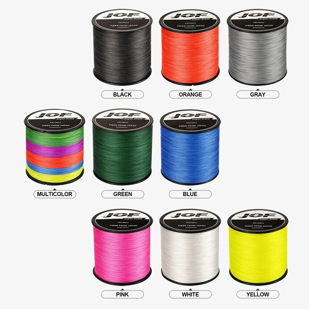 JOF 4 Strands Braided Fishing Line Multifilament 300M 500M 1000M Carp Fishing Japan Braided Wire Sea Fishing Accessories Pe Line 6