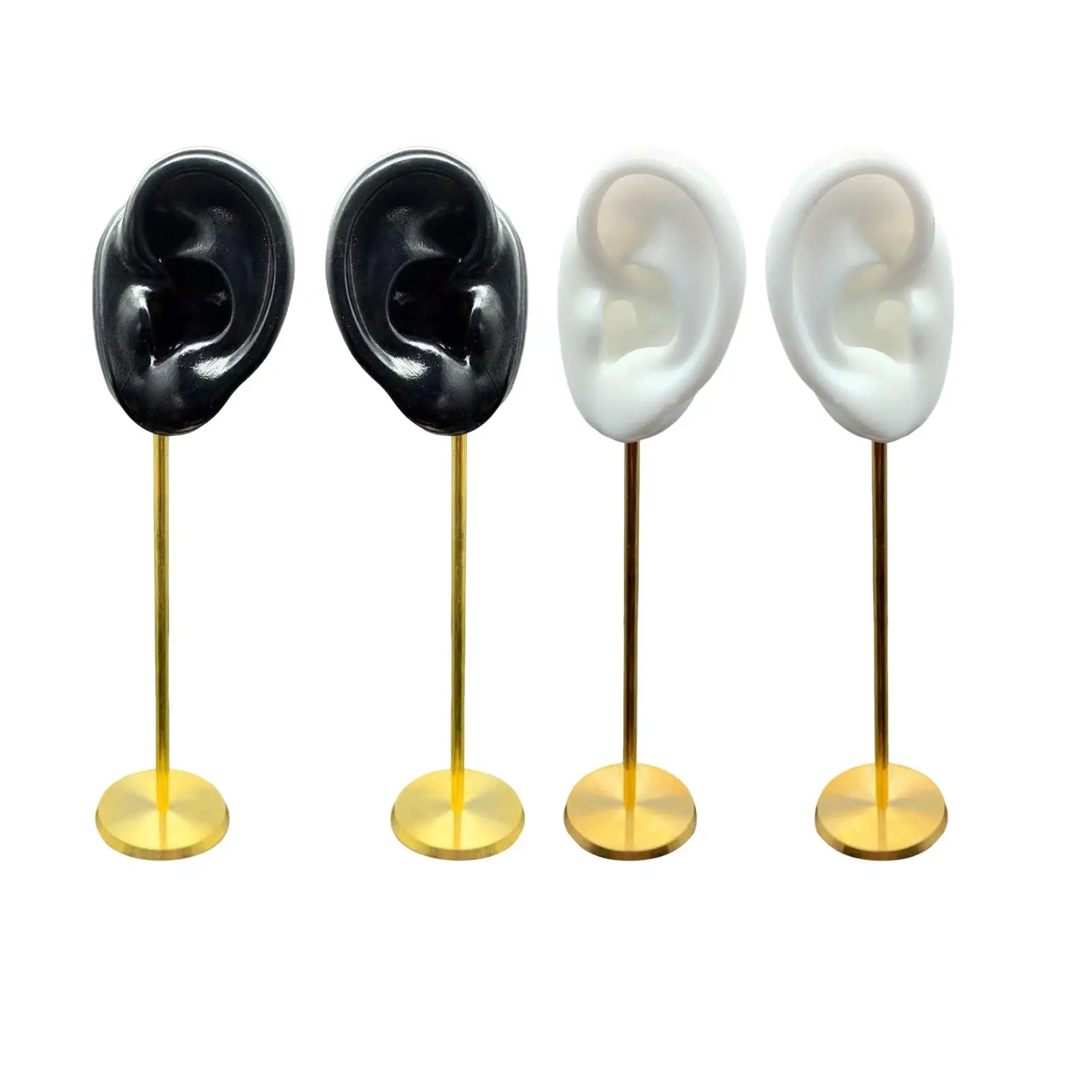 Durable Earring Display Stands Human Ear Model Stud Holder Soft Silicone Round Base Birthday Mannequin Stand Earrings Organizer