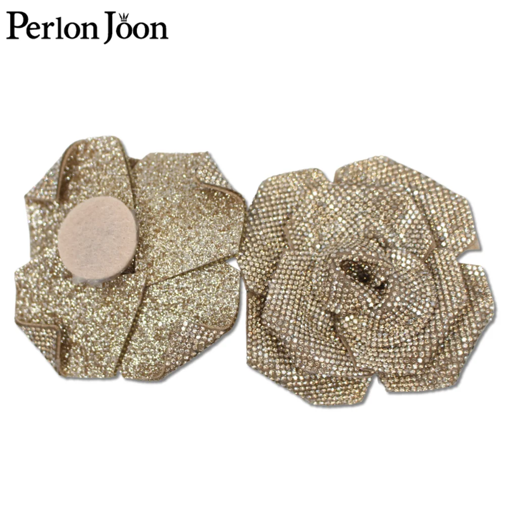 Kristall Strass Rosen Gold Beige Schwarz für DIY künstlichen Rosen strauß Hochzeits dekorationen Kleidung Näh zubehör yhx101 – Detail 6