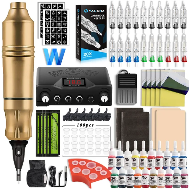 タトゥーペン機セットキットモーターロータリーペン永久化粧