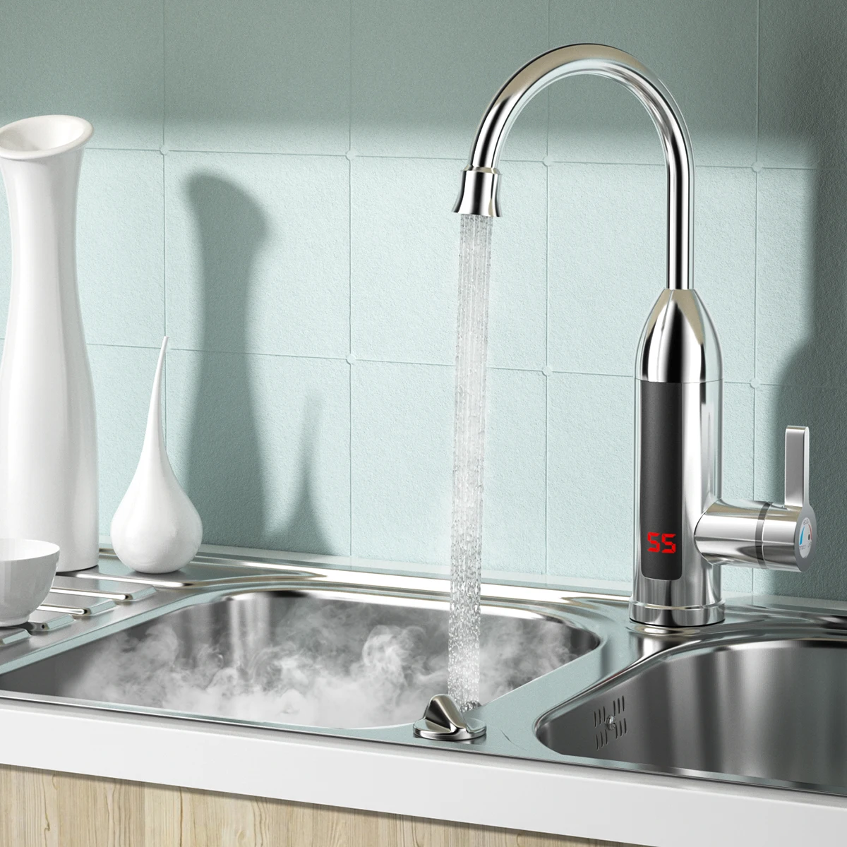 

Instantaneous Digital Display Electric Kitchen and Bathroom Quick-heating Heating Faucet RX-012