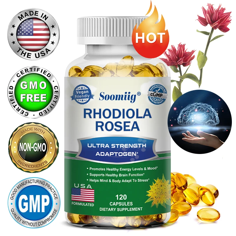 

Soomiig Rhodiola Rosea Extract Supplement – Helps with Energy and Stress Management, Memory and Cognition – Gluten-free, Non-GMO