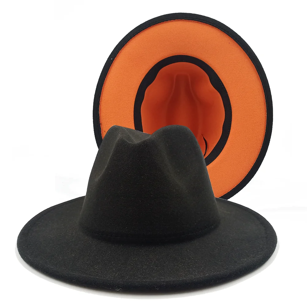 red bottom fedoras men`s cap Jazz Hats Cowboy Hat For Women And Men Double-sided Color Cap top Hat Wholesale 2022 mens trilby hats