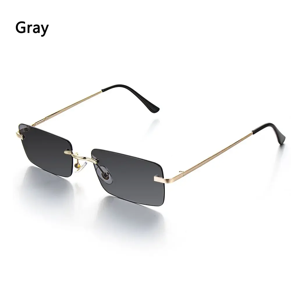 Trendy Rimless Rectangle Sunglasses - Fashion UV400 Gradient Shades