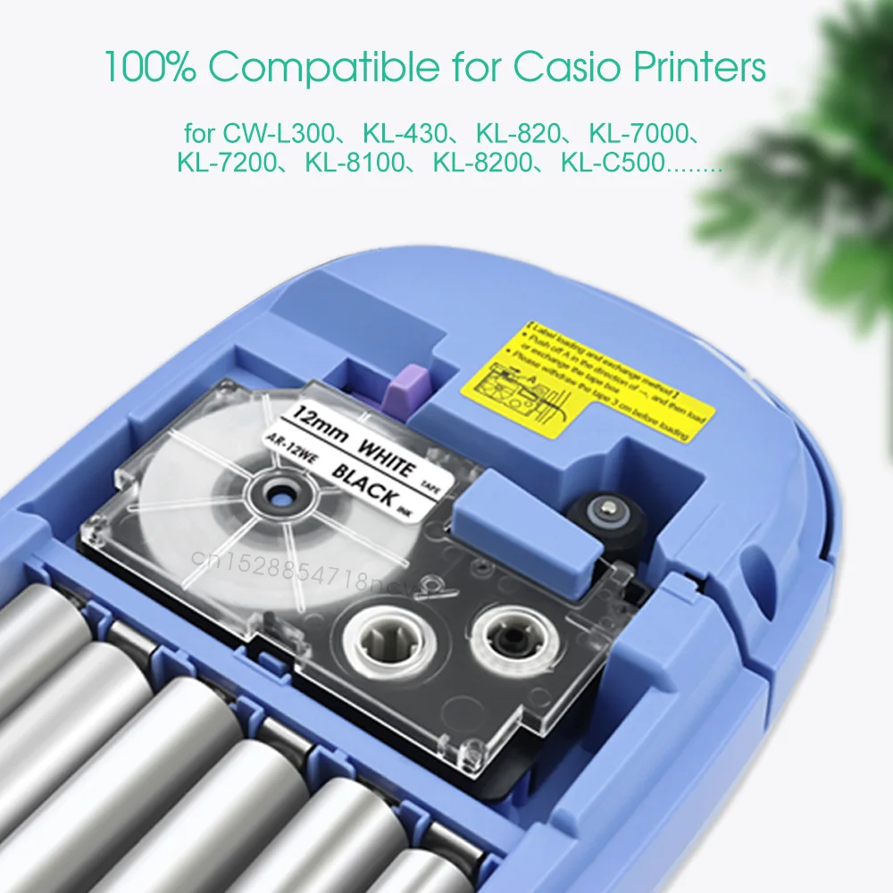 6/9/12Mm XR12WE Label Tape untuk Casio XR-12WE XR-9WE XR-6WE