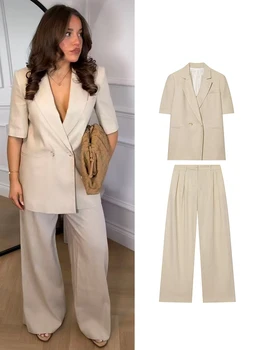 TFMLN 2026 Women’s Blazer & Straight Pants Suit Set 1