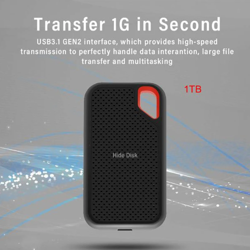 Taşınabilir Sabit Disk 1 TB Orijinal Katı Hal Sürücüsü 2 TB 4 TB Harici Depolama Sabit Disk USB 3.1 Yüksek Hızlı Sabit Disk