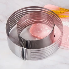 

6-12 Stainless Steel Layered Round Mousse Ring Slicer Round Bread Cake Slicer Cutter Mold Cake Tools Diy Cake Decorating Tools