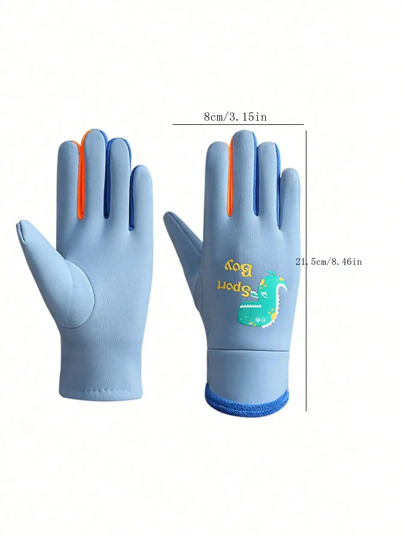 Children Gloves Cartoon Full Finger Gloves Nightlight Windproof Children Ski Gloves Waterproof Winter Warm Snowboard Mittens Outdoor Sports