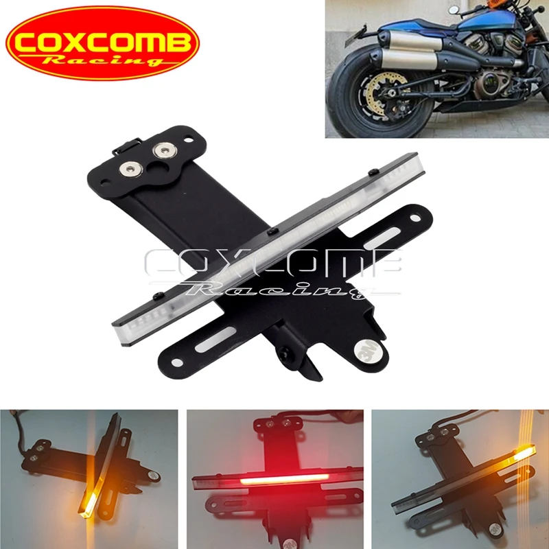 Kit de support de plaque d'immatriculation pour Harley Sportster S, queue  de moto, feu de stop LED, clignotant, Kit d'élimination des ailes -  AliExpress