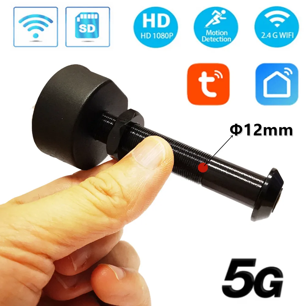 12mm5G24GTuyaVideoPeepholeWifiCameraMiniMotionDetectionDoor