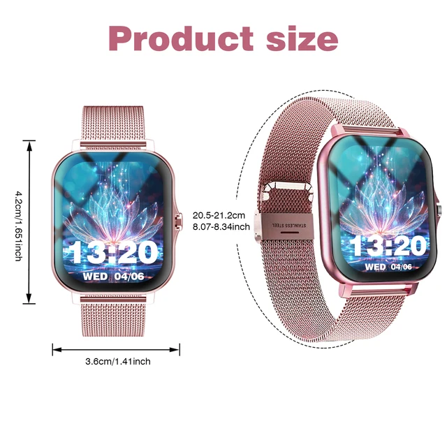 1.83" Dual-Strap Smart Watch – HD Display, Wireless Calls, Custom Wallpapers. Android/iOS Compatible. Fitness, Alerts, Music Con